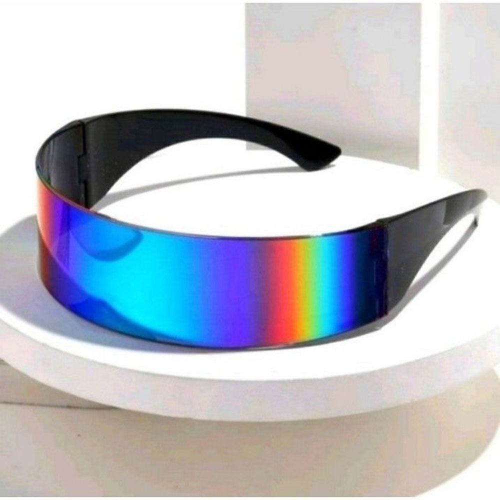Unisex Futuristic Cyclops monoblock mirror Sunglasses